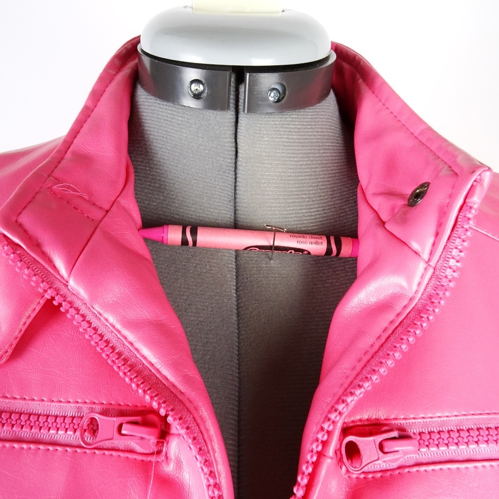 Purple Rain Zipper Juniors Size L Pink Faux Leathe